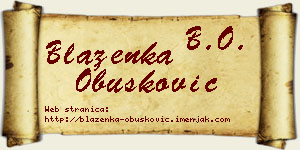 Blaženka Obušković vizit kartica